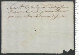 Sinal de Maria, criança exposta n.º 123 de 1810