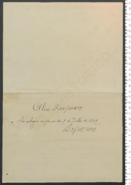 Processo de entrega de Alice, criança exposta n.º 75 de 1906