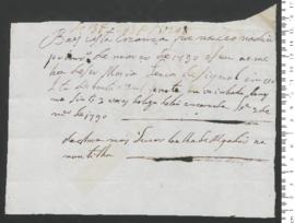 Sinal de Maria, criança exposta n.º 248 de 1790