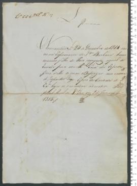 Sinal de Josefino António Diogo, criança exposta n.º 7 de 1815