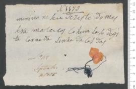 Sinal de Mateus, criança exposta n.º 1179 de 1806