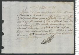 Sinal de Guilhermina, criança exposta n.º 96 de 1810