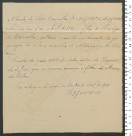 Processo de entrega de Alfredo da Silva Carvalho, criança exposta n.º 36 de 1915