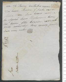 Sinal de Maria Ana, criança exposta n.º 1341 de 1806