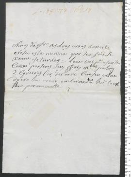 Sinal de Gertrudes, criança exposta n.º 217 de 1790