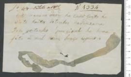 Sinal de José Agostinho, criança exposta n.º 1334 de 1806