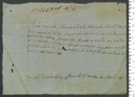 Sinal de Sabina Joaquina Mendes da Costa, criança exposta n.º 3 de 1815