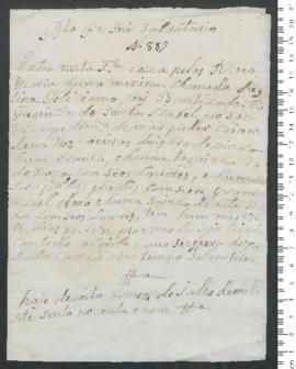 Sinal de Justina Feliciana, criança exposta n.º 887 de 1798