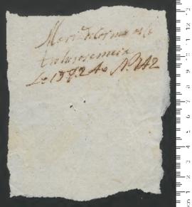 Sinal de Maria do Carmo, criança exposta n.º 142 de 1790