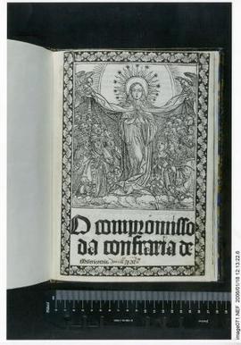 [Pormenor da folha de rosto da edição impressa do Compromisso da Confraria da Misericórdia em 1516]