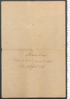 Sinal de Maria Luísa, criança exposta n.º 2 de 1911