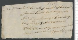 Sinal de Joana, criança exposta n.º 1372 de 1806