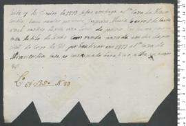 Sinal de Joaquim Maria, criança exposta n.º 39 de 1813