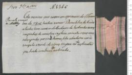 Sinal de Demetília de Todos os Santos, criança exposta n.º 1346 de 1806