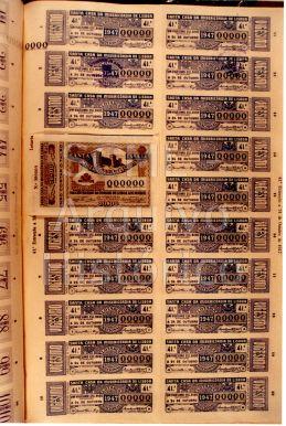 [Plano de uma página do livro de bilhetes de lotaria de Outubro de 1947]