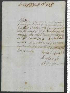 Sinal de Domingos dos Santos, criança exposta n.º 325 de 1790