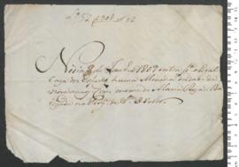 Sinal de Maria Rosa, criança exposta n.º 12 de 1809