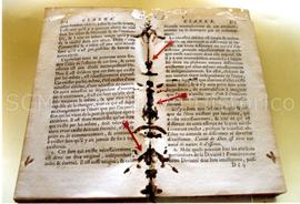 [Plano de uma encadernação com sinais de degradação]