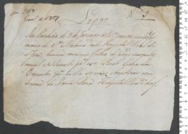 Sinal de Maria Rosa, criança exposta n.º 9 de 1807