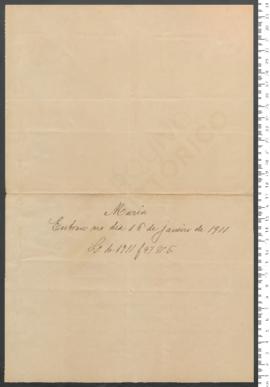 Sinal de Maria, criança exposta n.º 5 de 1911