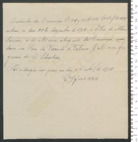 Processo de entrega de Laurinda da Conceição, criança exposta n.º 142 de 1914