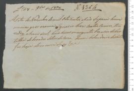 Sinal de Inácio, criança exposta n.º 1364 de 1806