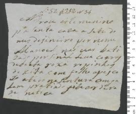 Sinal de Manuel, criança exposta n.º 34 de 1809