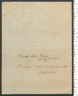 Processo de entrega de Ernesta Maria Teixeira, criança exposta, matriculada n.º 14 de 1920