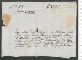 Sinal de Maria, criança exposta n.º 1355 de 1806