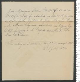 Processo de entrega de José Marques Pereira, criança exposta n.º 10 de 1915
