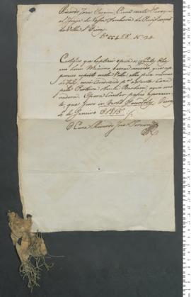 Sinal de Félix, criança exposta n.º 24 de 1815