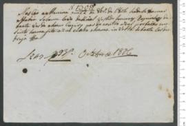 Sinal de Maria Salomé, criança exposta n.º 1309 de 1806
