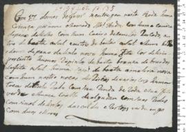 Sinal de Manuel André, criança exposta n.º 185 de 1790