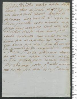 Sinal de Margarida de Cortona, criança exposta n.º 769 de 1798