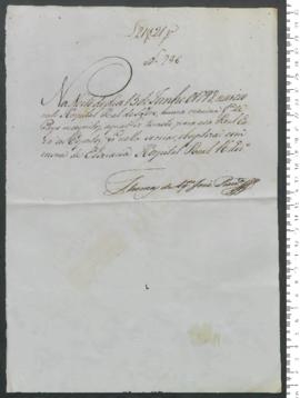 Sinal de Elisiária, criança exposta n.º 746 de 1798