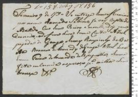 Sinal de Sabino, criança exposta n.º 156 de 1790