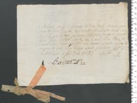 Sinal de Joaquim José Ferreira, criança exposta n.º 22 de 1813