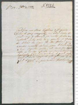 Sinal de Joaquim, criança exposta n.º 1384 de 1806