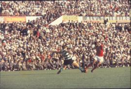 [Retrato de Eusébio da Silva Ferreira e de José Carlos da Silva José em jogo no Estádio da Luz, e...