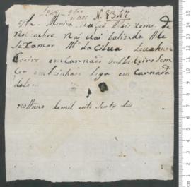 Sinal de Maria da Silva, criança exposta n.º 1347 de 1806