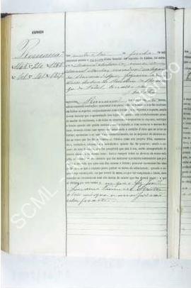 [Pormenor do fólio n.º 167 verso do livro de Termos de Vestir n.º 38 de 1865]