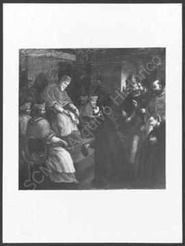 [Plano de pormenor da pintura sobre a apresentação de São Francisco Xavier ao Papa Paulo III]