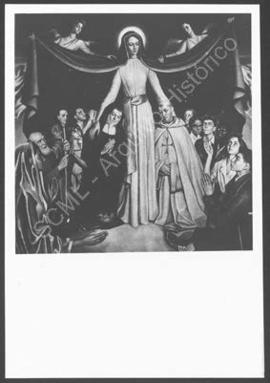 [Plano da pintura representando a Nossa Senhora da Misericórdia da autoria de Eduardo Malta]